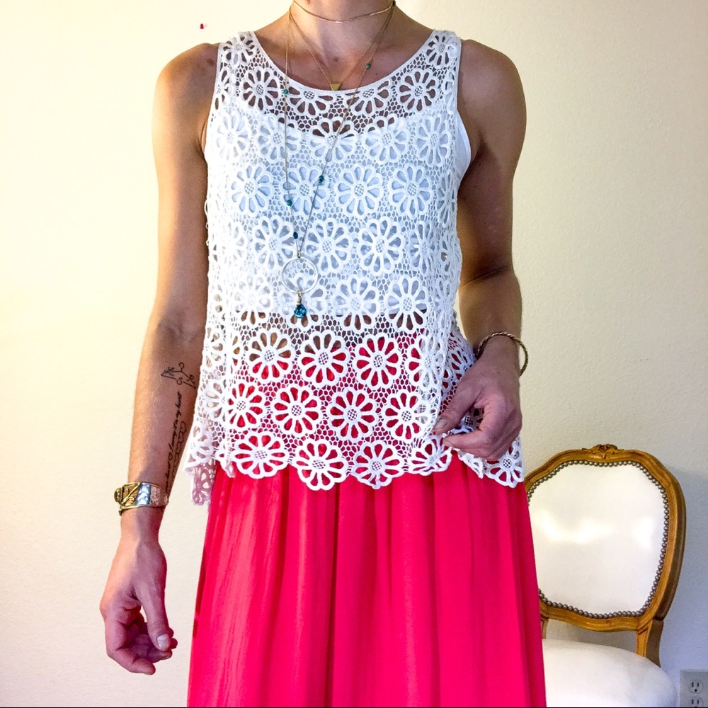 Daisy Sheer Crochet Tank Top